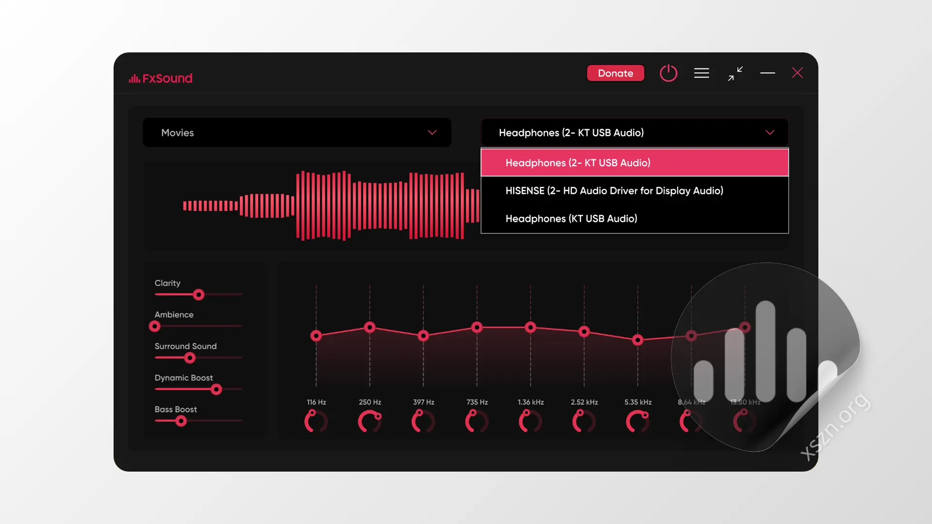 “FxSound”屏幕截图