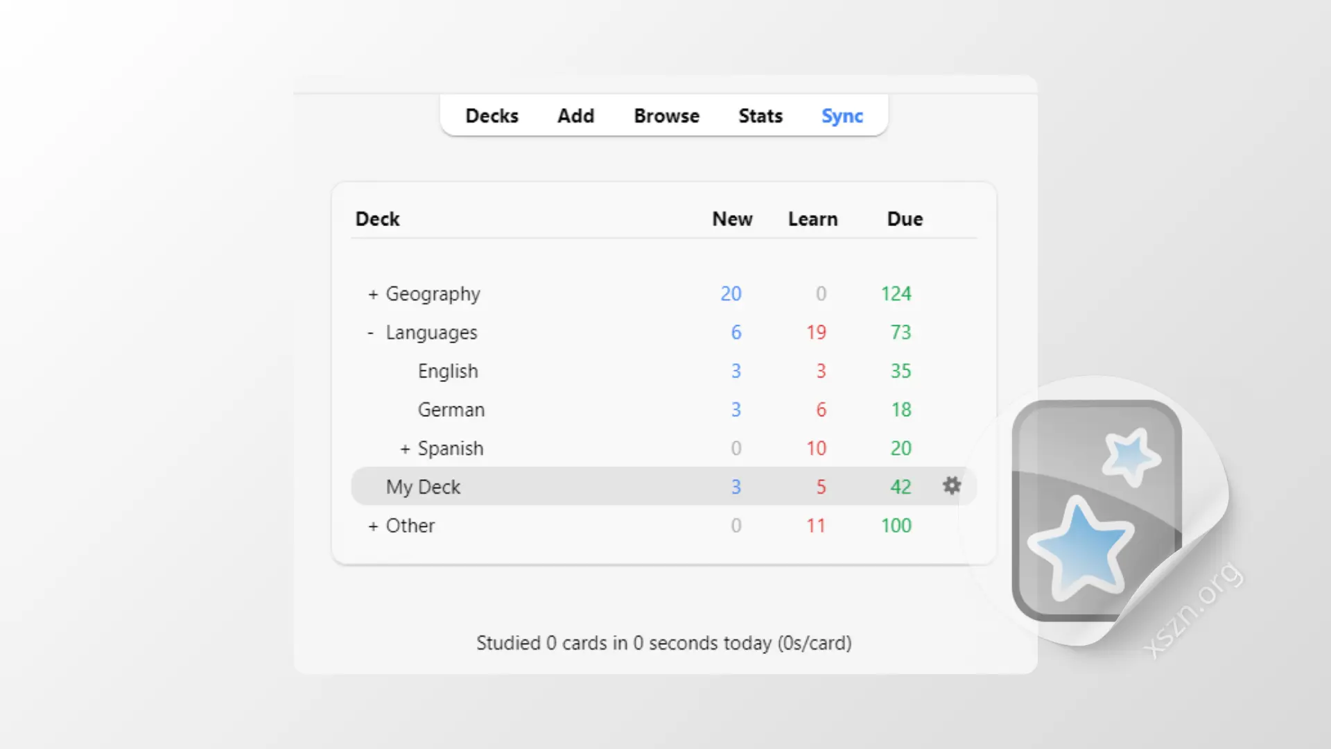 “Anki”屏幕截图
