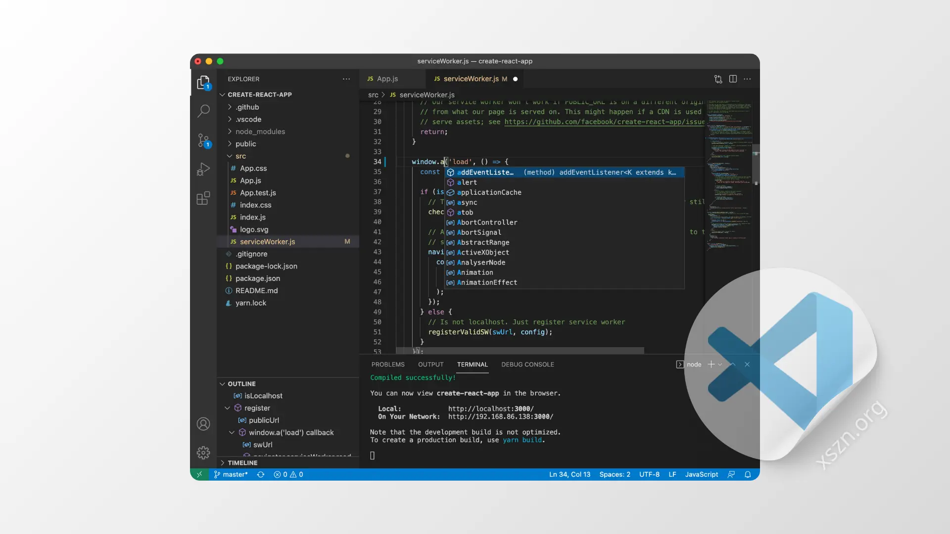 “Visual Studio Code”屏幕截图