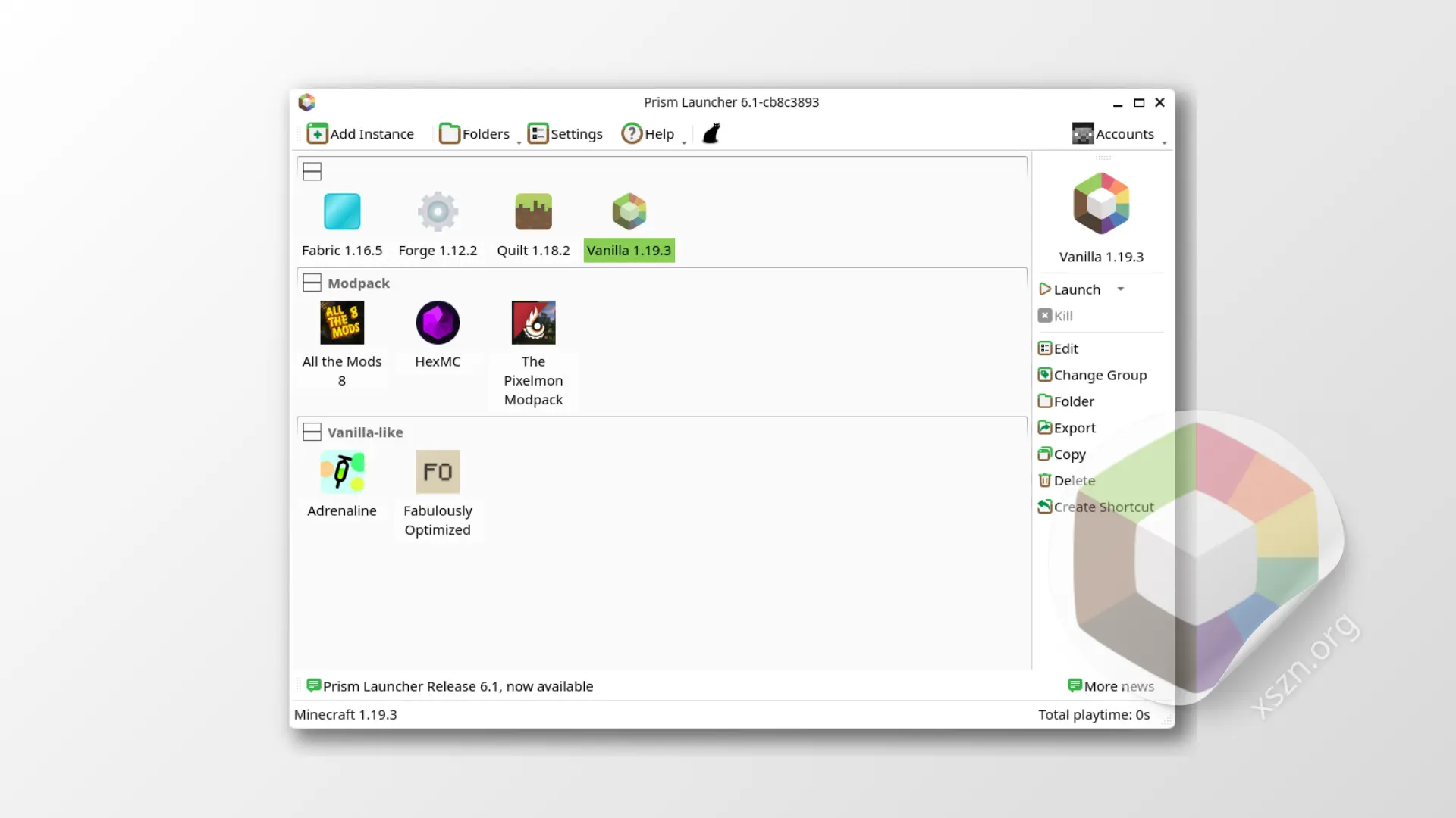 “Prism Launcher”屏幕截图